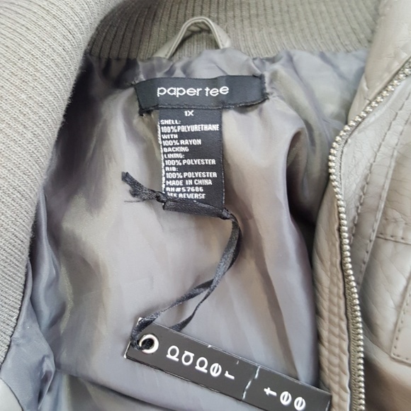 NWOT Paper tee faux leather jacket 1X - Picture 3 of 5